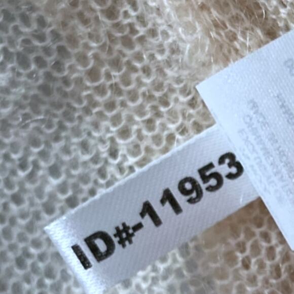 Express Pearl-Embellished Mohair Cardigan Women's M Cream Delicate 3/4 Sleeve - Picture 8 of 8